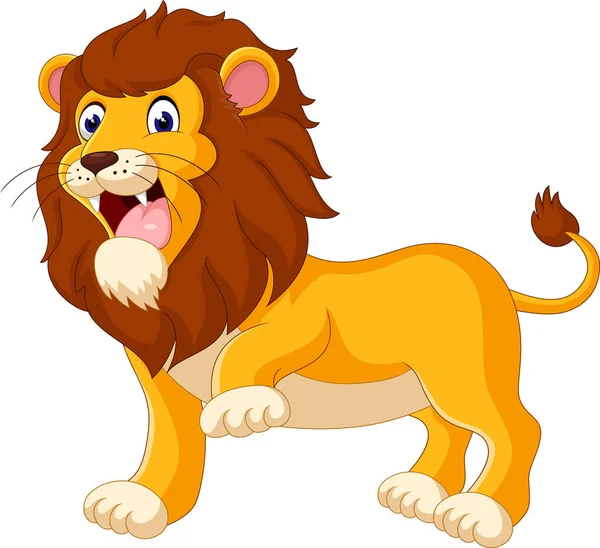 Aranyos oroszlán képregény, illusztráció — Stock Vector