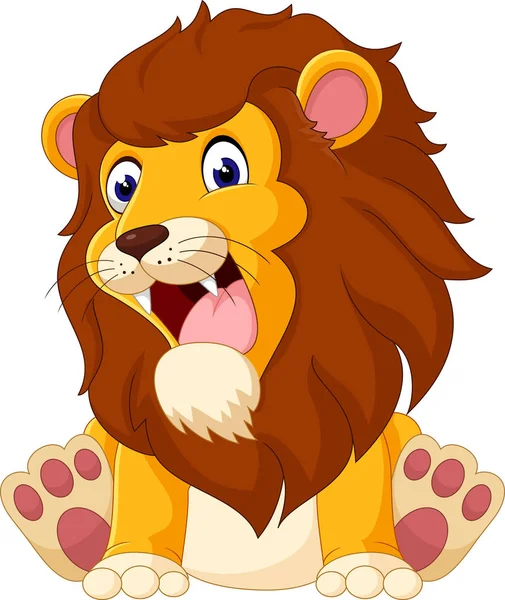 Mignon lion dessin animé de l'illustration — Image vectorielle