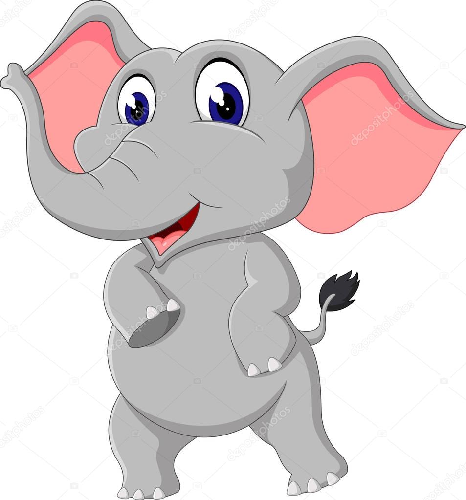 Cute elephant cartoon of illustration Stock Vector Image by  ©hermandesign2015@ #130088526