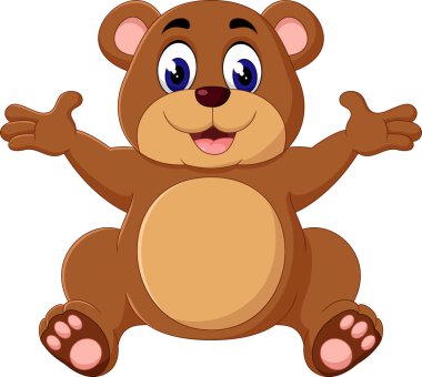 Çizgi film ayıcık el sallayarak