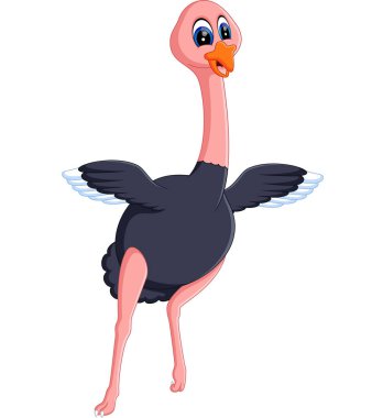 Komik devekuşu çizgi film gösterimi