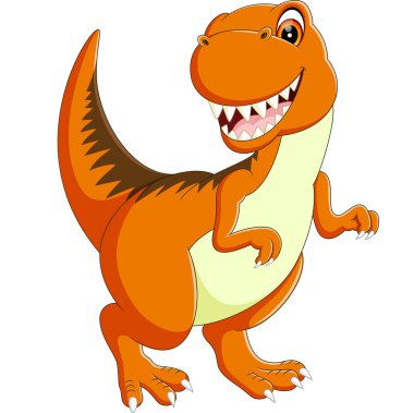 sevimli dinozor karikatür çizimi