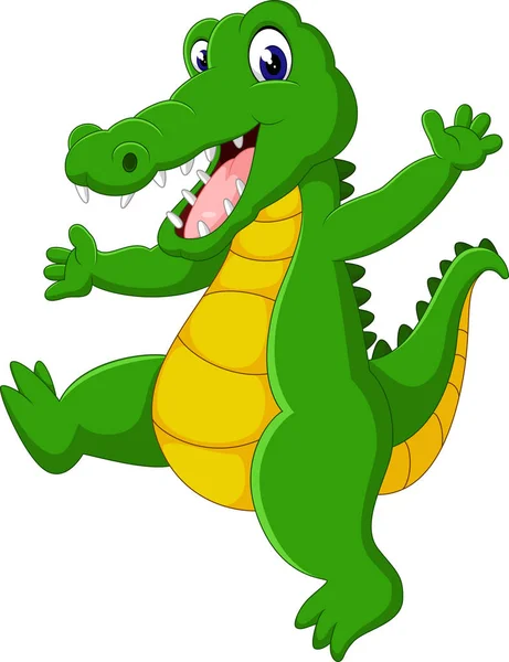 Mignon crocodile dessin animé de l'illustration — Image vectorielle