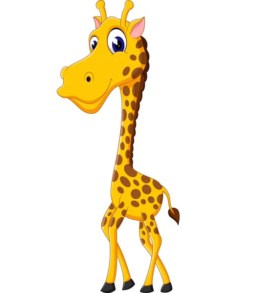 Söt giraff tecknad av illustration — Stock vektor