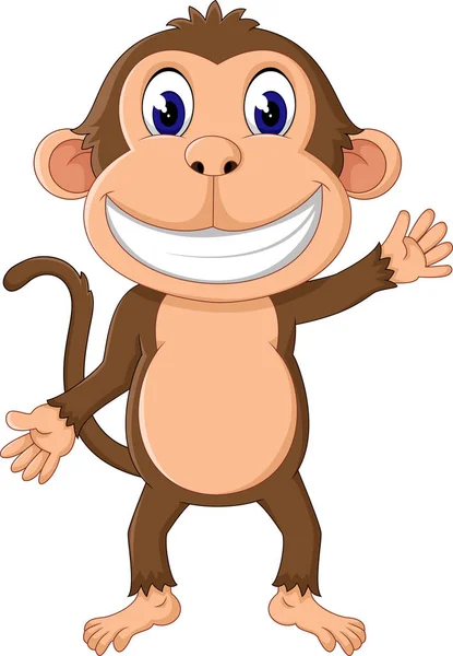Bonito dos desenhos animados macaco de ilustração —  Vetores de Stock
