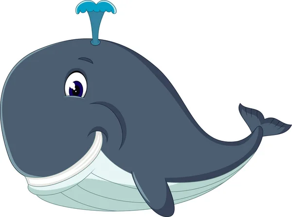 Illustrazione di Happy cartoon whale — Vettoriale Stock