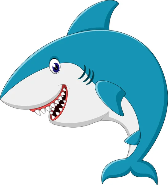 Ilusão de desenho animado tubarão bonito — Vetor de Stock