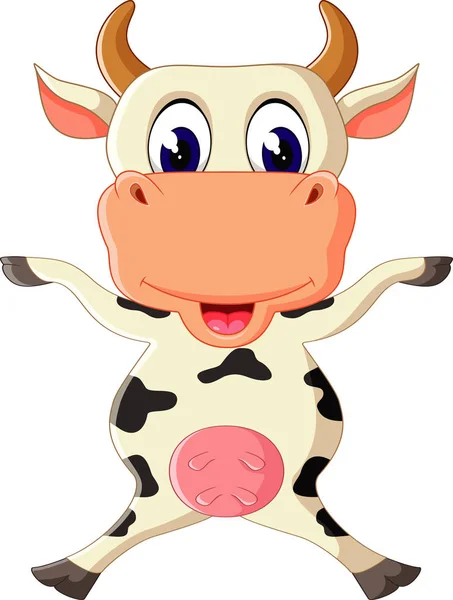 Ilustración de dibujos animados de vaca linda — Vector de stock