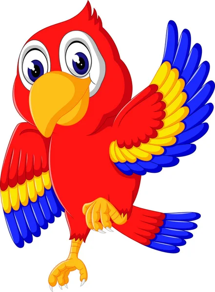 Iilustration de dessin animé perroquet mignon — Image vectorielle