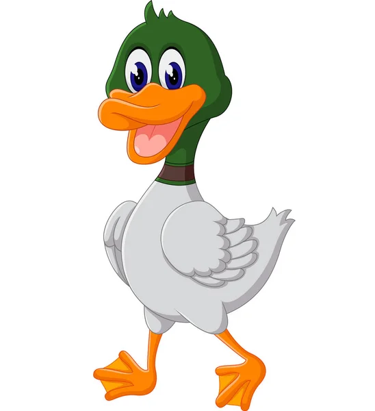 可爱的卡通小鸭的插图 — 图库矢量图片