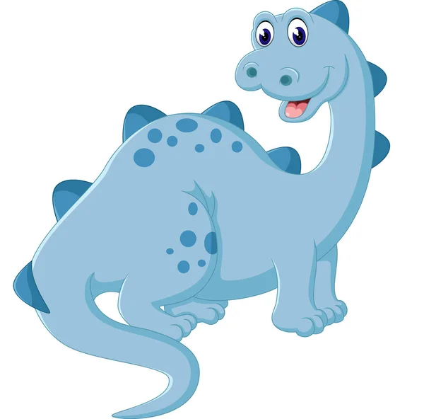 Illustrazione di dinosauro felice cartone animato — Vettoriale Stock