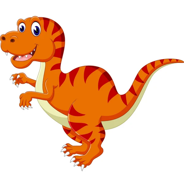 Illustration of Cartoon happy dinosaur — Stock Vector