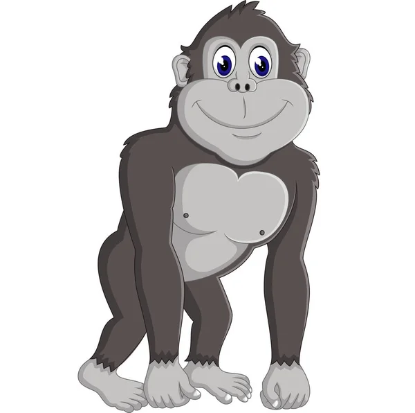 Ilustración de Caricatura de gorila enojado — Archivo Imágenes Vectoriales