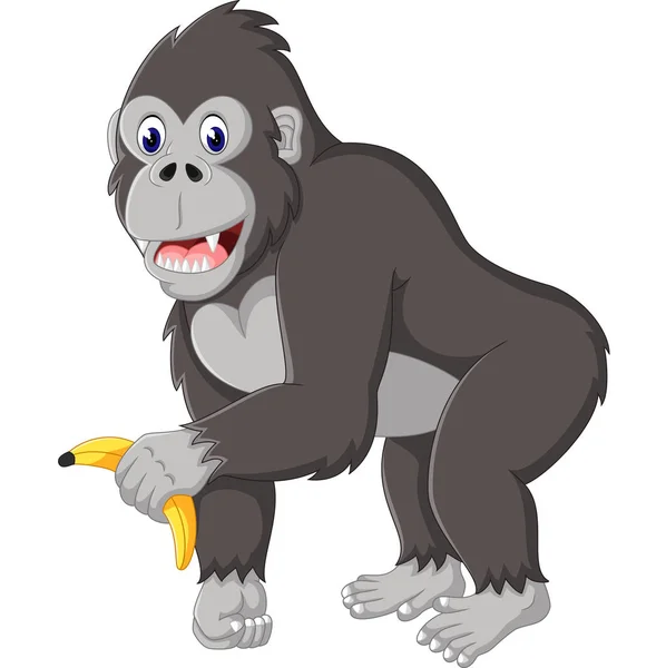 Illusztráció, képregény dühös gorilla — Stock Vector