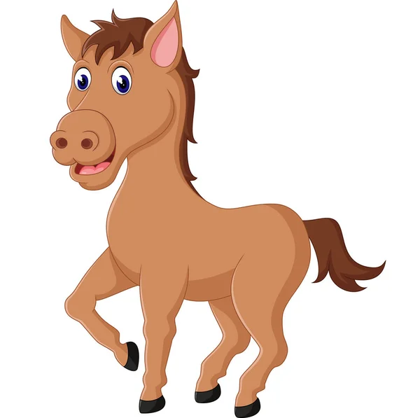 Ilustración de dibujos animados caballo lindo — Vector de stock