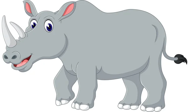 Lindo bebé rinoceronte de dibujos animados de la ilustración — Vector de stock