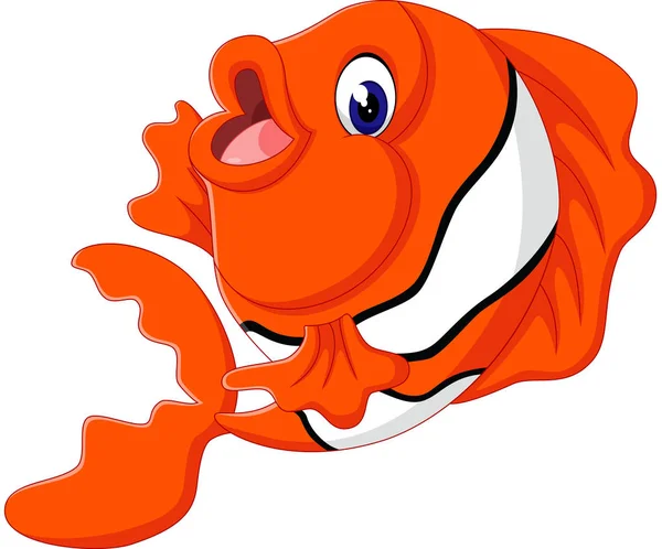Illustrazione di Carino pesce cartone animato — Vettoriale Stock
