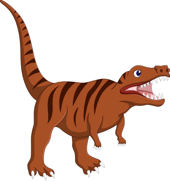 Ілюстрація мультфільму про сердитого динозавра — стоковий вектор