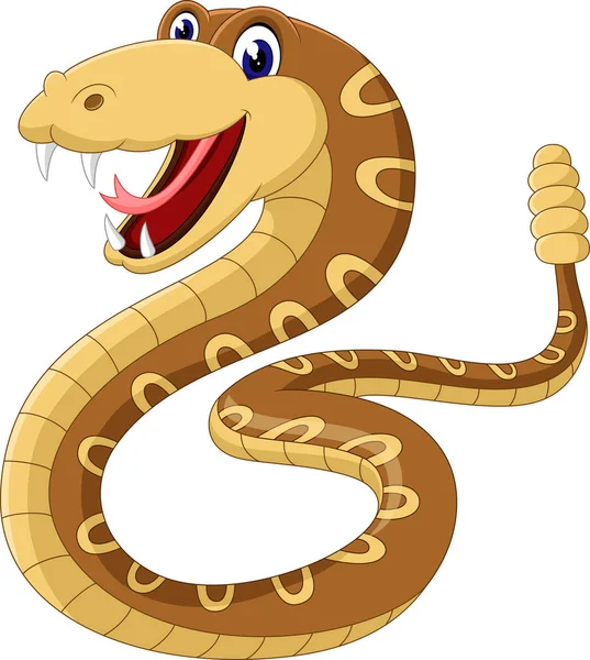 Illusztráció: rajzfilm csörgőkígyó — Stock Vector