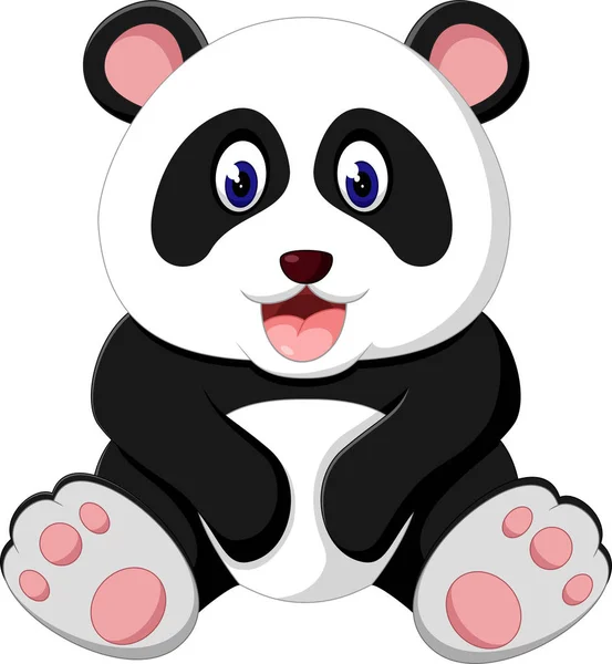 Ilustración de dibujos animados lindo panda — Vector de stock