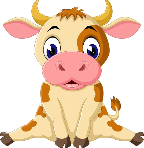 소의 귀여운 만화 — 스톡 벡터