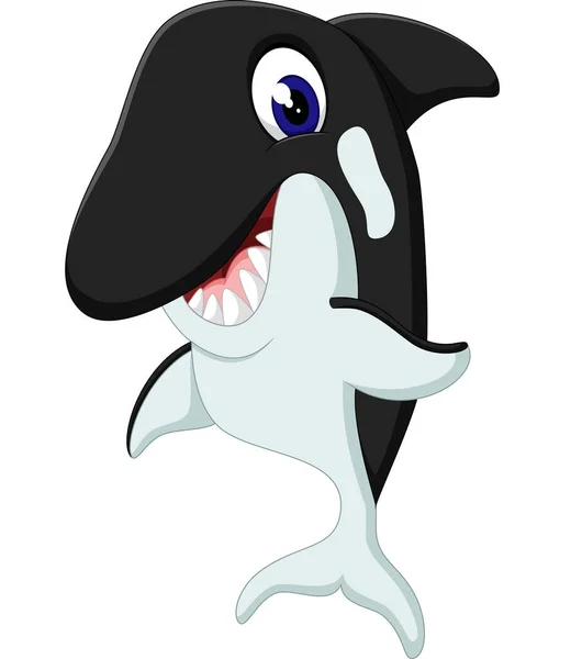 Ilustração de desenhos animados de baleia bonito — Vetor de Stock