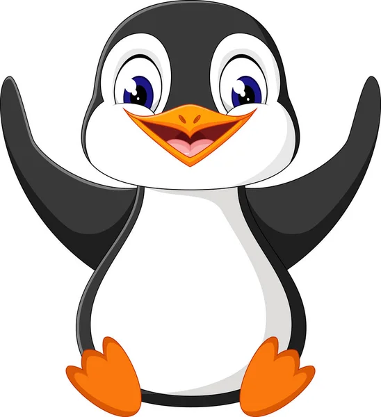 Illustratie van schattige pinguïn cartoon — Stockvector