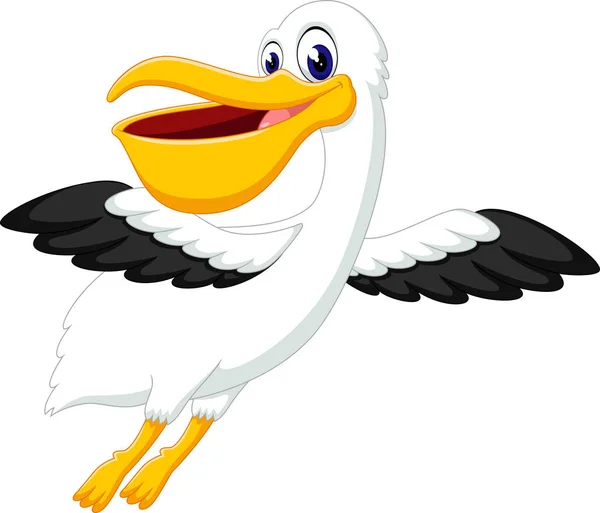 Ilustração de bonito pelicano cartoon —  Vetores de Stock