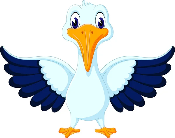Иллюстрация милого пеликана — стоковый вектор