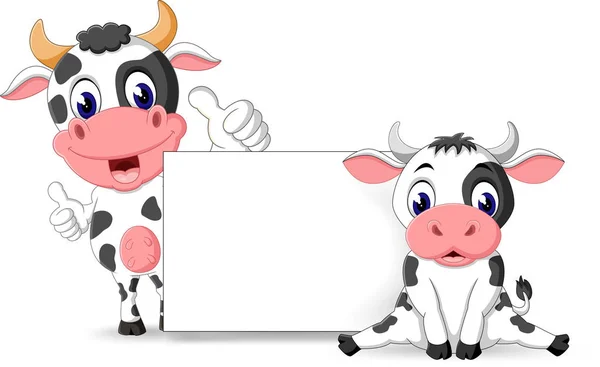 Illustration de dessin animé bébé vache mignon — Image vectorielle