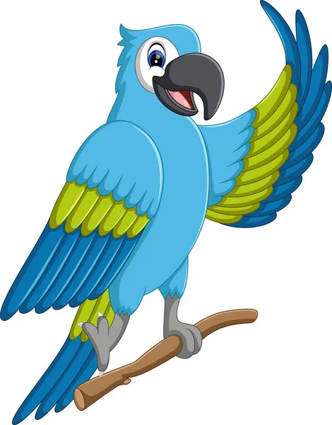 Ilustración de Guacamayo de dibujos animados volando — Vector de stock