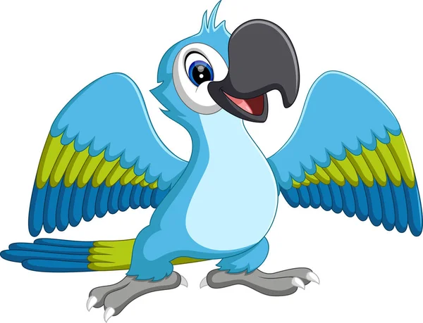 Çizgi film Amerika papağanı uçan çizimi — Stok Vektör