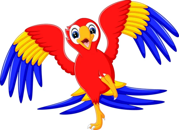 Illustrazione di carino pappagallo cartone animato — Vettoriale Stock
