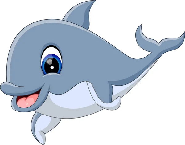Ilustração de bonito golfinho desenhos animados —  Vetores de Stock