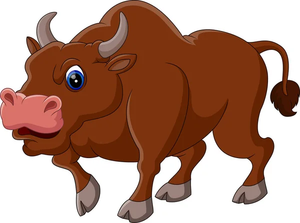 Illustration de dessin animé de taureau fort — Image vectorielle