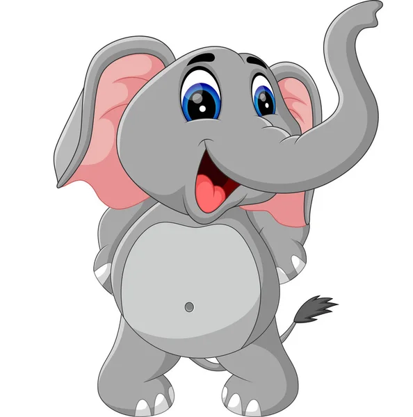 Ilustración de dibujos animados elefante lindo — Vector de stock