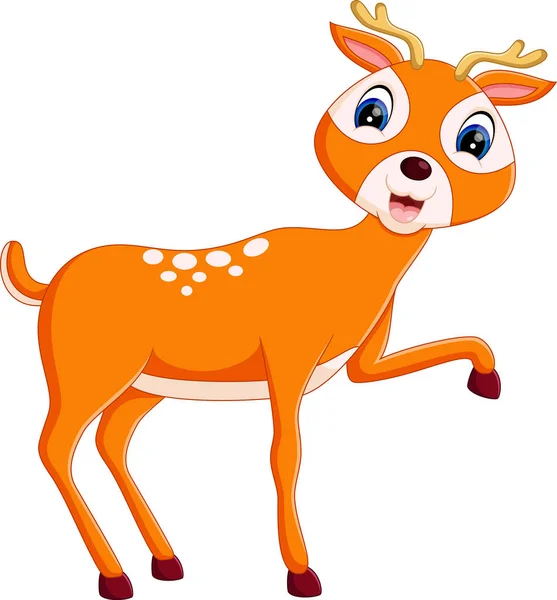 Illustrazione di carino cervo cartone animato — Vettoriale Stock