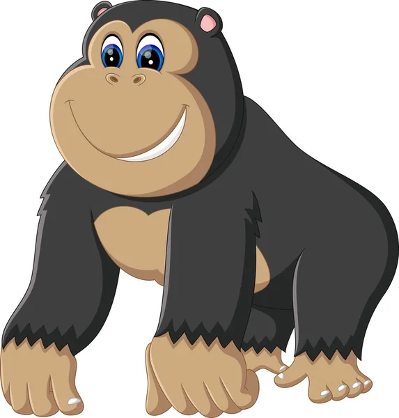 Ilustrace roztomilé gorilí kreslený — Stockový vektor