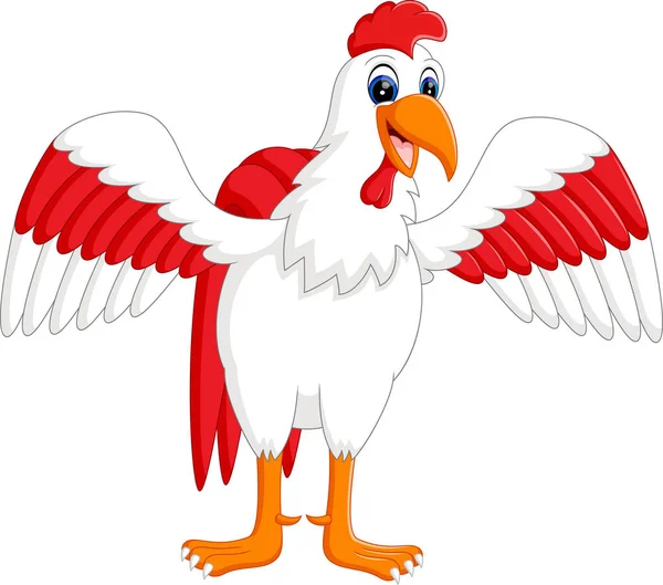 Illustrazione di Carino gallo cartone animato presentazione — Vettoriale Stock