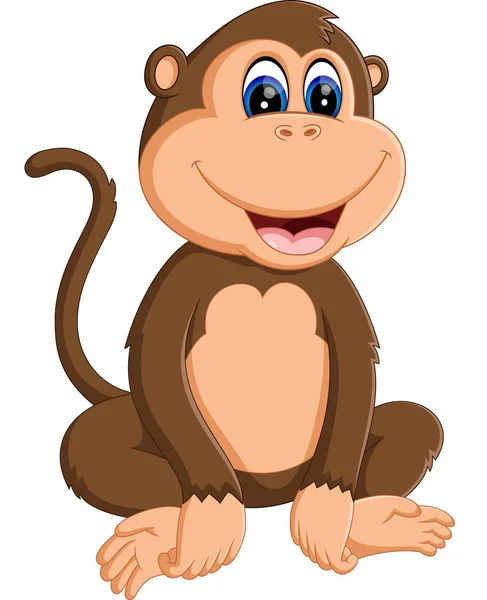 Cute Cartoon monkey of illustration — Stock Vector