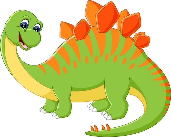 Ilustración de Lindo dibujo animado de dinosaurios — Vector de stock