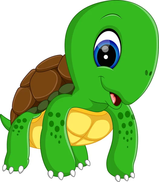 Ilustração de desenho animado de tartaruga bonito — Vetor de Stock