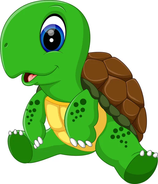Ілюстрація мультфільму мила черепаха — стоковий вектор