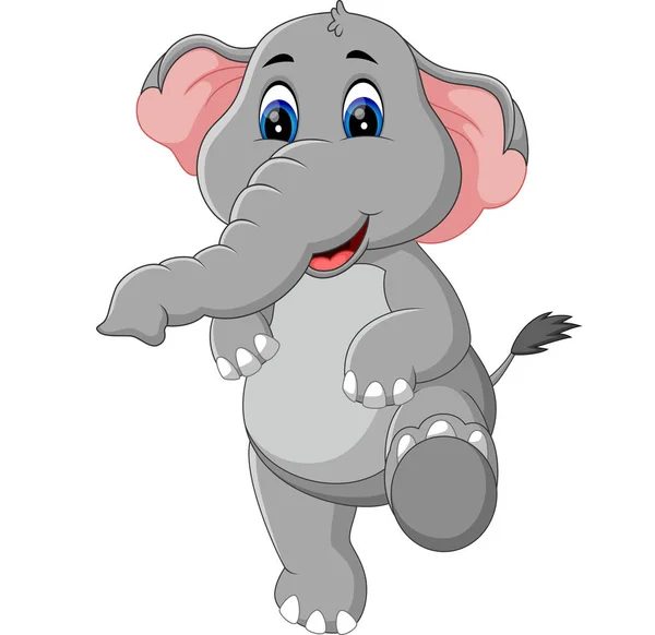 Ilustración de dibujos animados elefante lindo — Archivo Imágenes Vectoriales