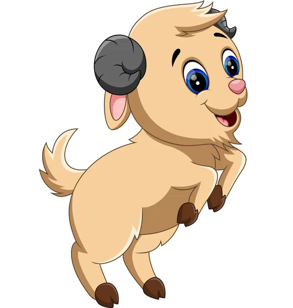 Ilustración de linda cabra de dibujos animados — Vector de stock