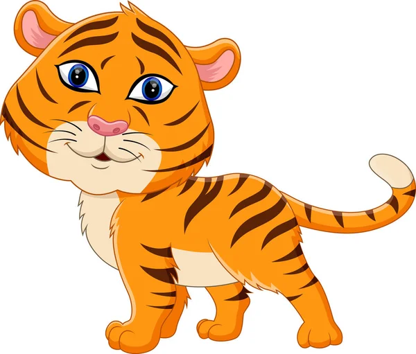 Εικονογράφηση του χαριτωμένο μωρό τίγρη κινουμένων σχεδίων — Διανυσματικό Αρχείο