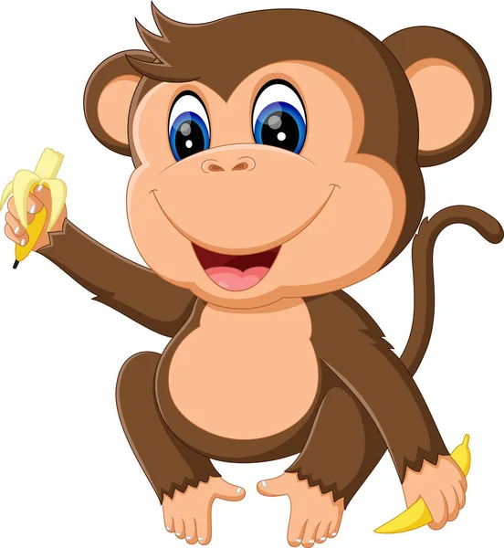 Ilustração do macaco dos desenhos animados — Vetor de Stock