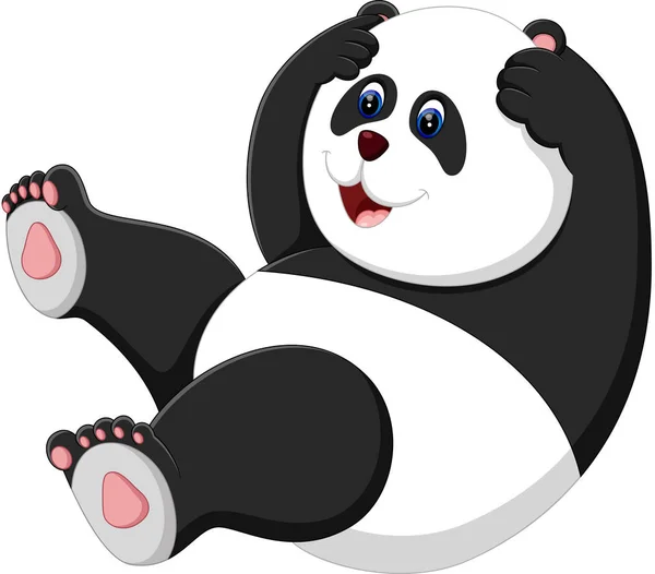 Ilustración de dibujos animados lindo bebé panda — Vector de stock