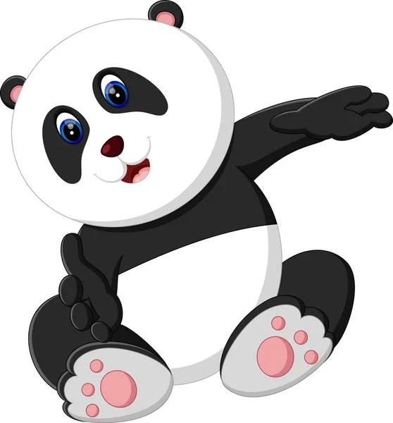 可爱的小宝贝熊猫卡通的插图 — 图库矢量图片