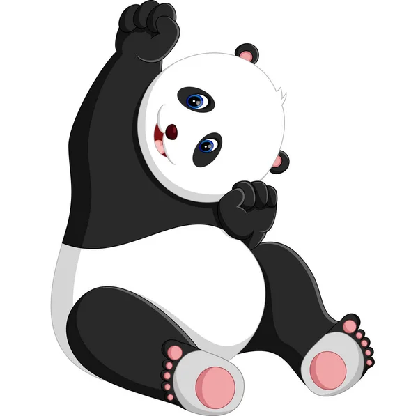 Illustrazione di carino baby panda cartoon — Vettoriale Stock